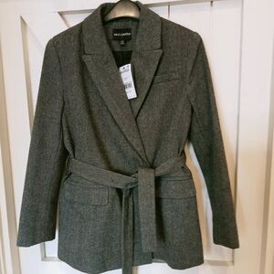 Next belted tweet jacket coat blazer size 6P US NWT